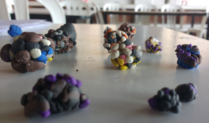 Plasticine asteroids.